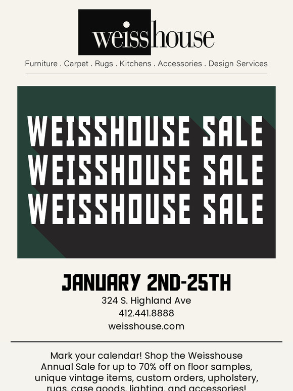 Weisshouse Annual Sale 2025 is Here!