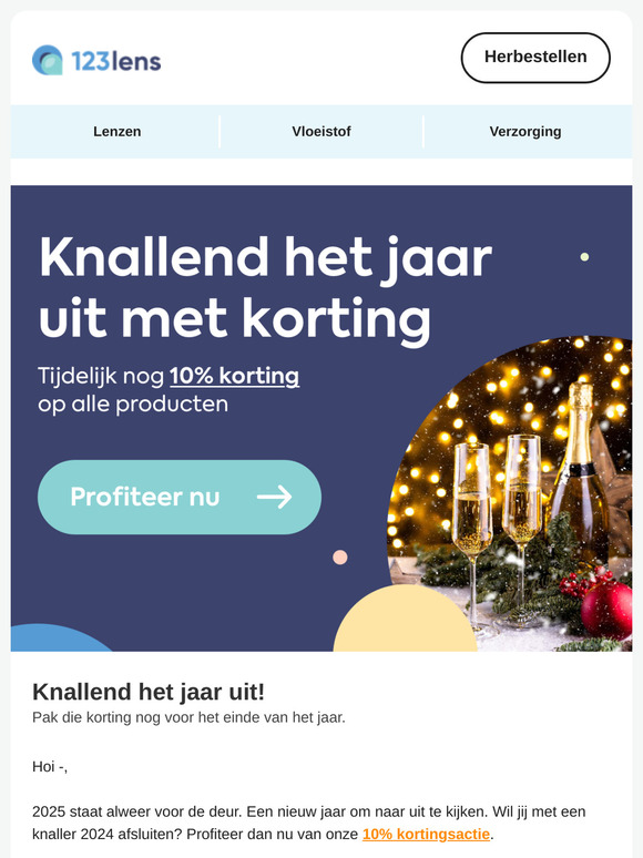 Knallend 🎇 het jaar uit met 10% korting. 🥂