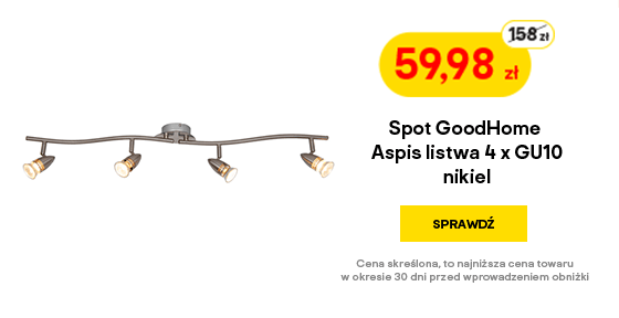 Spot GoodHome Aspis listwa 4 x GU10 nikiel