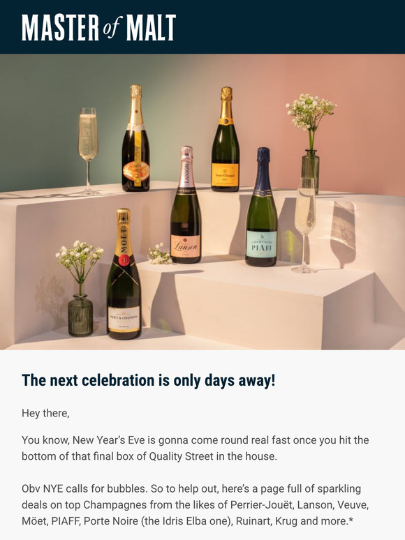 Champagne offers for New Year’s!