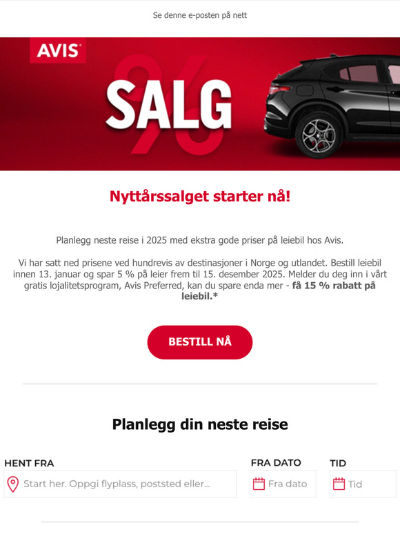Spar opptil 15 % under nyttårssalget vårt