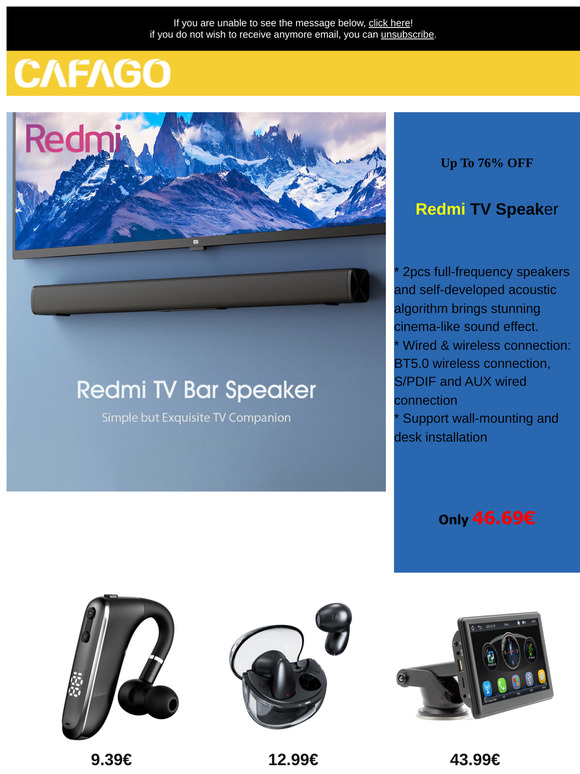 Now in Store! Score up to 76% OFF on Redmi TV Speaker and New from 9.39€!
