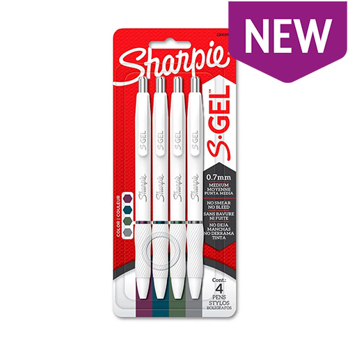 Sharpie® S-Gel White Fashion Barrel Gel Pens - Rich Dark Colors 