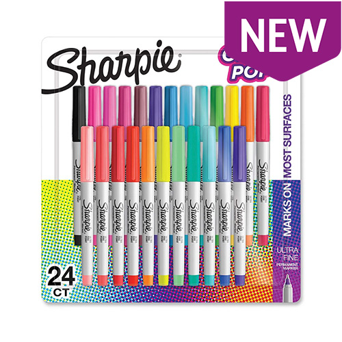 Sharpie® Glam Pop Permanent Markers - Ultra-Fine Point - Set of 24 