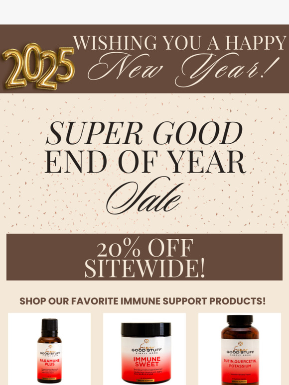 Super Good End of Year Sale! Save 20% OFF!