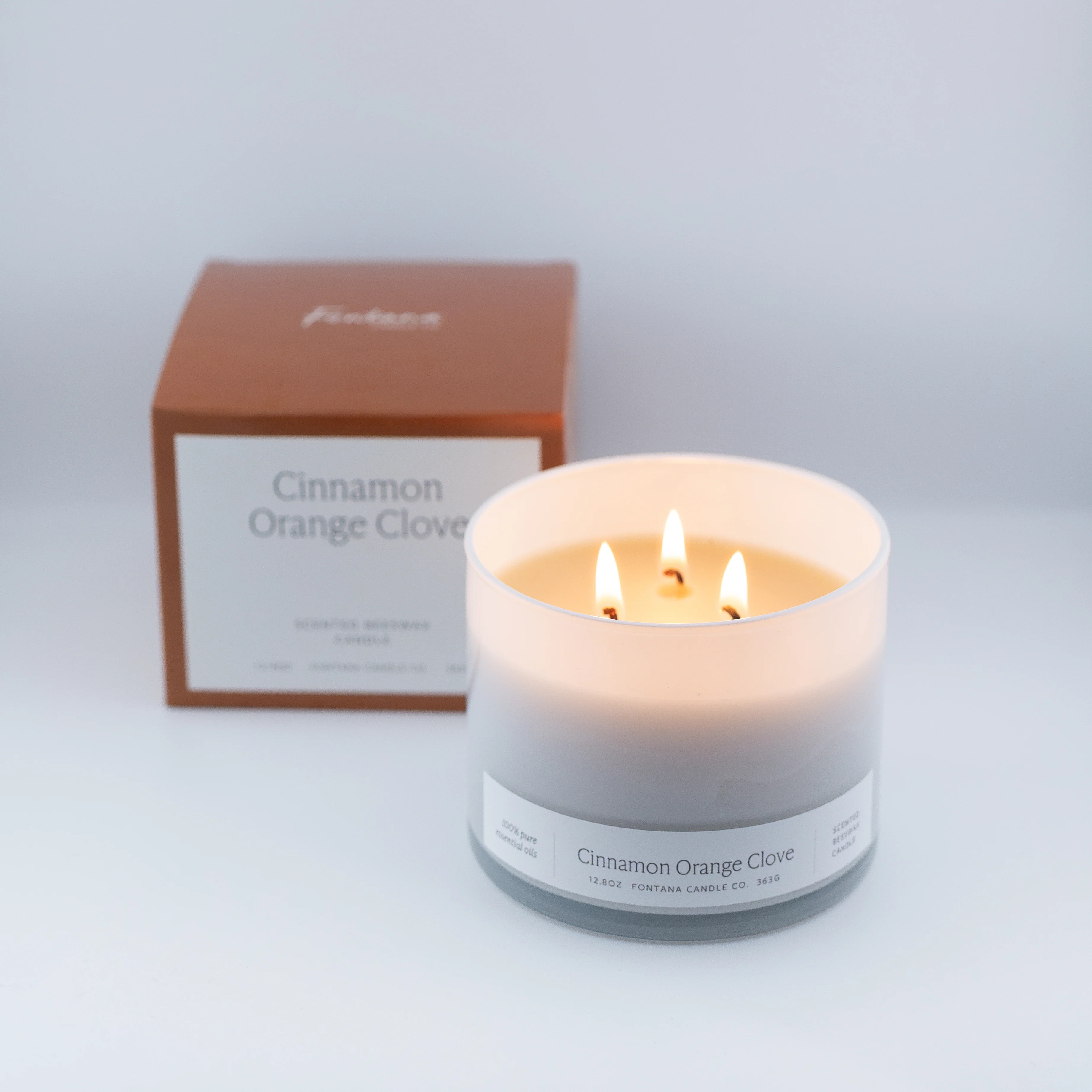 Image of Cinnamon Orange Clove 3-Wick Natural Beeswax Candle