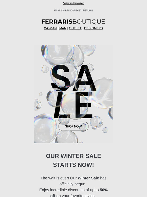 ❄️ WINTER SALE STARTS TODAY! ❄️