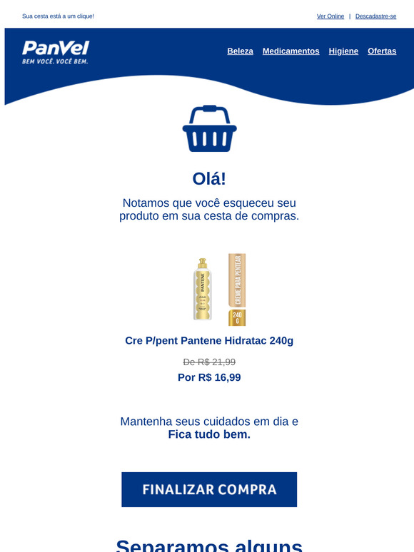 Não esqueça seus produtos 🏃