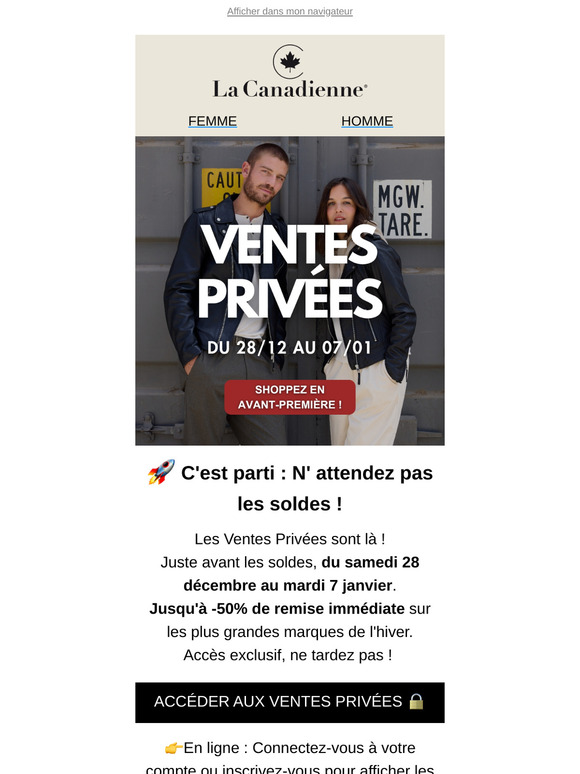 ✨ Ventes Privées : C'est parti !
