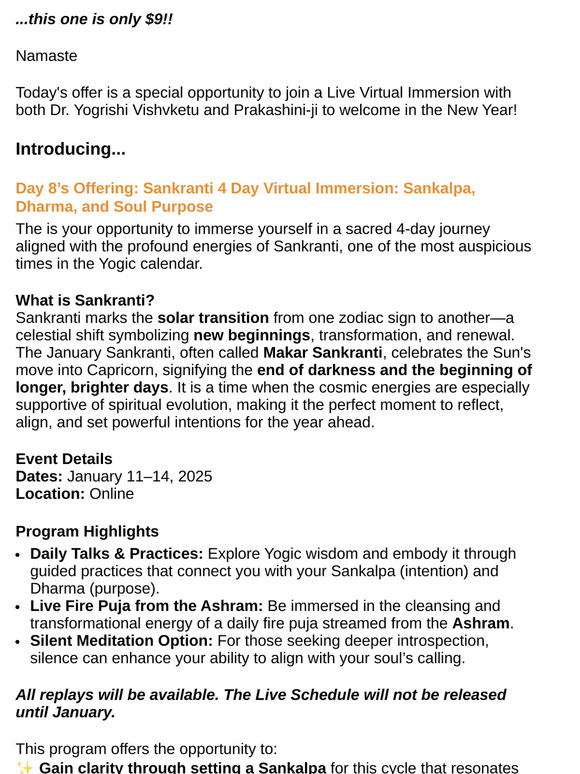 [$9 offering] Sankalpa, Dharma and Soul Purpose