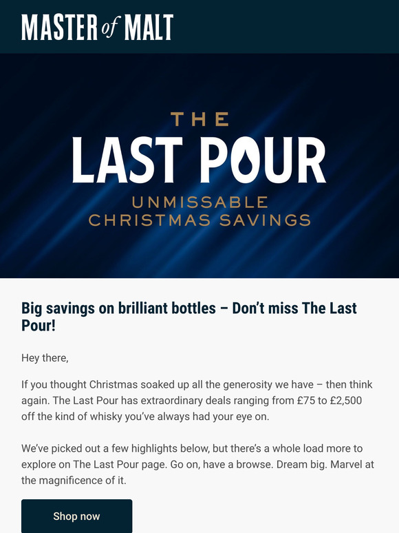 The Last Pour is here – Huge savings await!