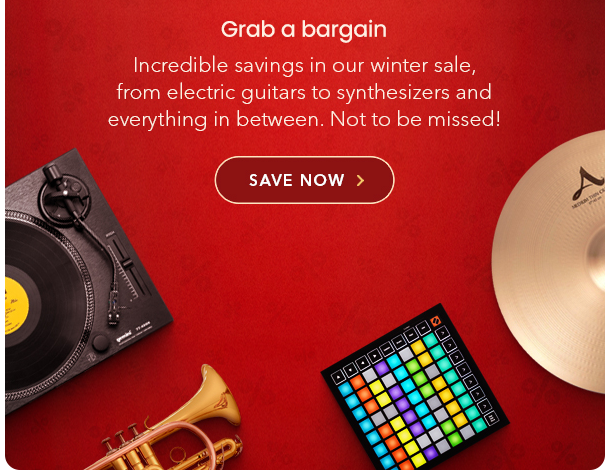 Incredible savings in our winter sale, from electric guitars to synthesizers and everything in between. Not to be missed!