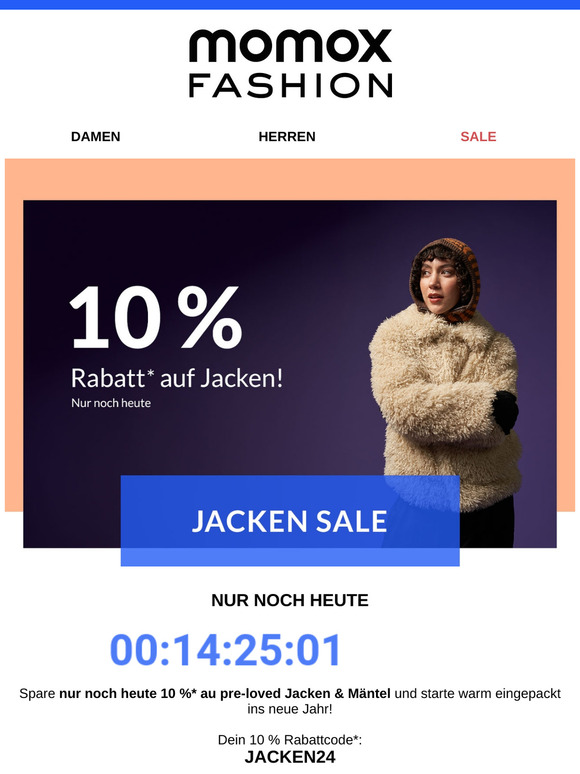 Nur noch heute: - 10 % Jacken Sale! 💥