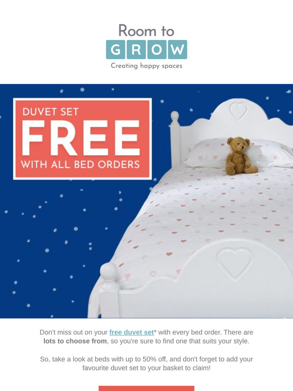 Free Duvet Set with every Bed Order Ends Tonight 💤