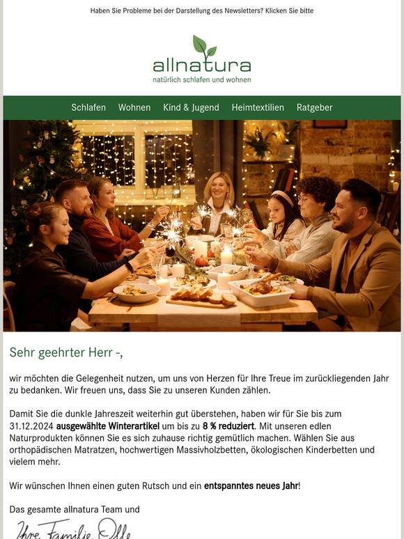 allnatura wünscht ein frohes neues Jahr! 🎇