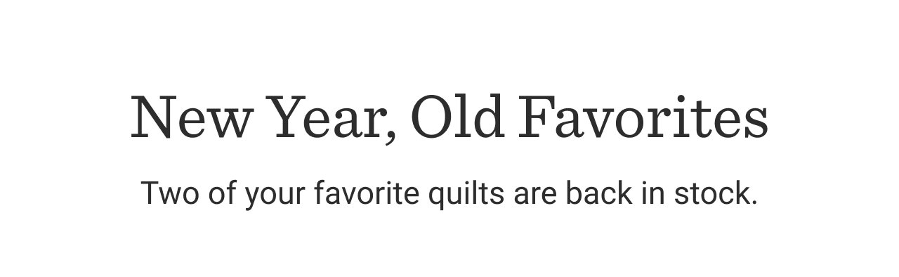 New Year, Old Favorites