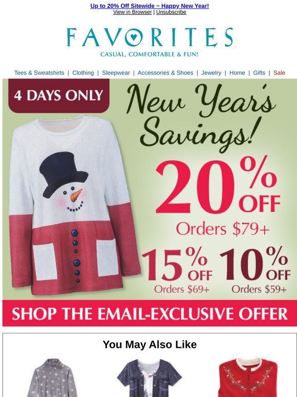 Catalog Favorites Happy New Year Save up to 20 Sitewide Celebrate