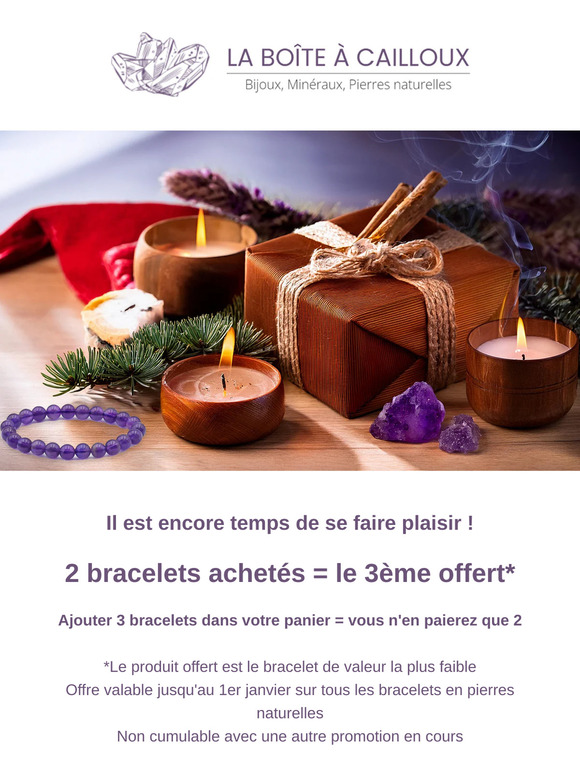 Encore 3 jours pour faire plaisir ou vous faire plaisir ! 2 bracelets achetés = le 3ème offert jusqu'au 1er janvier