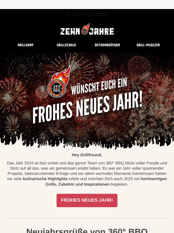360° BBQ wünscht einen guten Start ins Jahr 2025! 🍀🎇