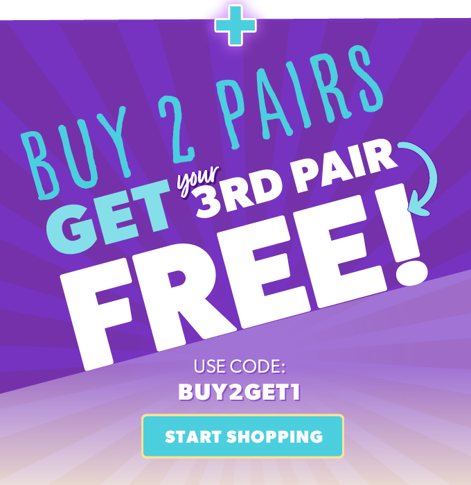 Buy any 2 pairs and Get your 3rd pair free. Free item must be of equal or lesser value. Use Code: Buy2Get1. Excludes Clearance style shoes.
