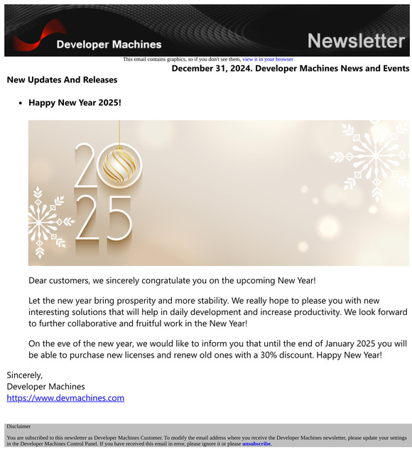 Developer Machines - Happy New Year 2025!