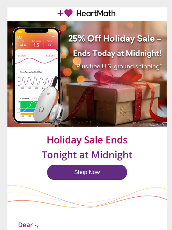 Ends Tonight! 25% Off HeartMath Products