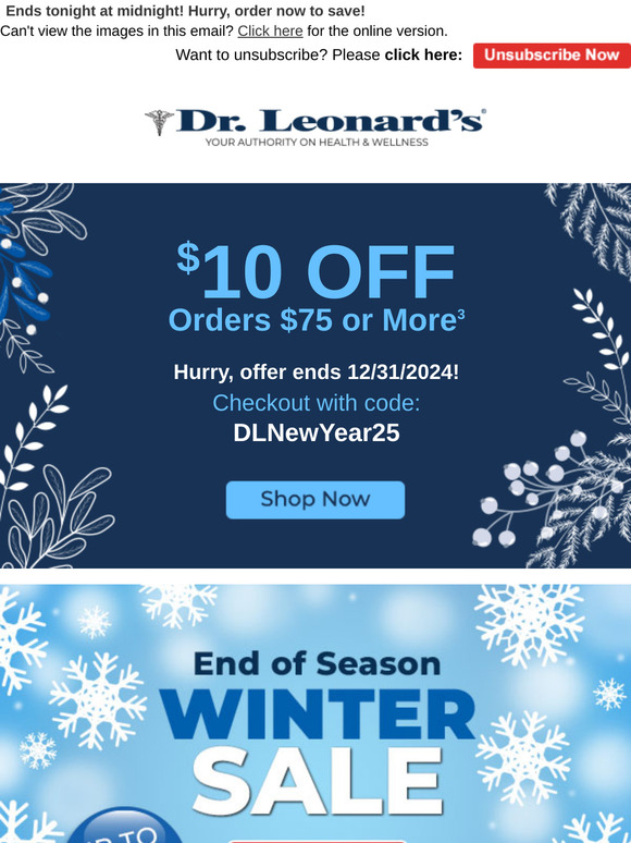 Final Day! End-of-Season Sale + $10 off $75 code: DLNewYear25