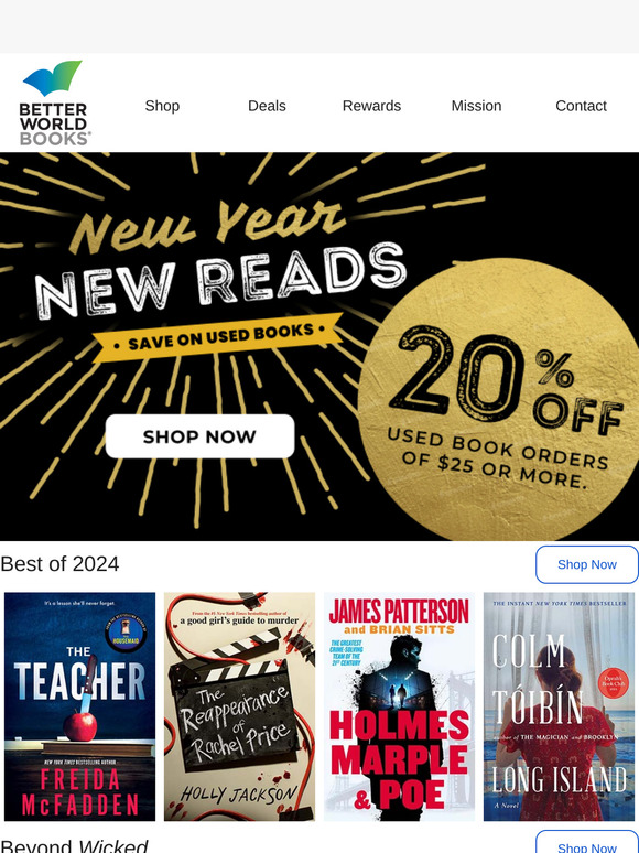 Save 20% Off Used Books | New Year. New Reads.