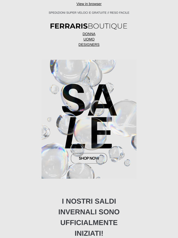 ❄️ I SALDI INVERNALI INIZIANO OGGI! ❄️