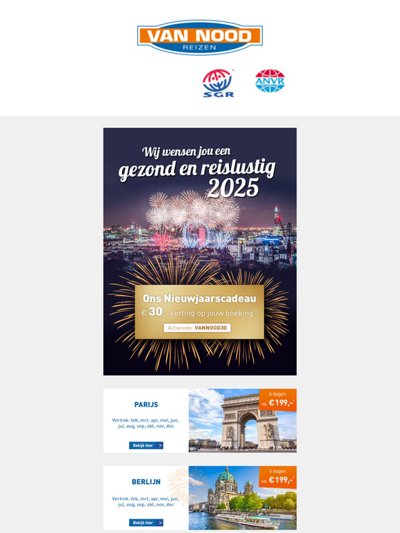 Alleen vandaag! € 30,- korting op alle boekingen