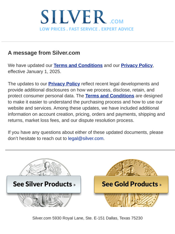 Updated Terms and Conditions and Privacy Policy
