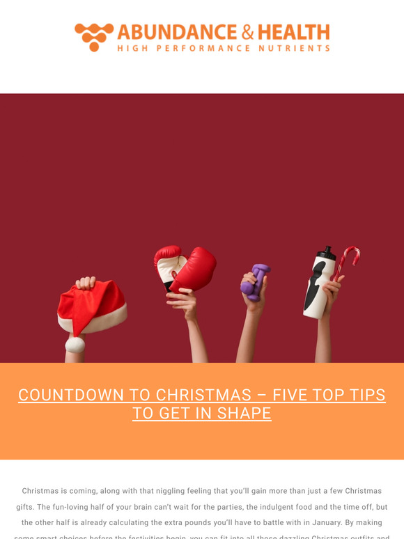 Countdown to Christmas – Five Top Tips to Get in Shape