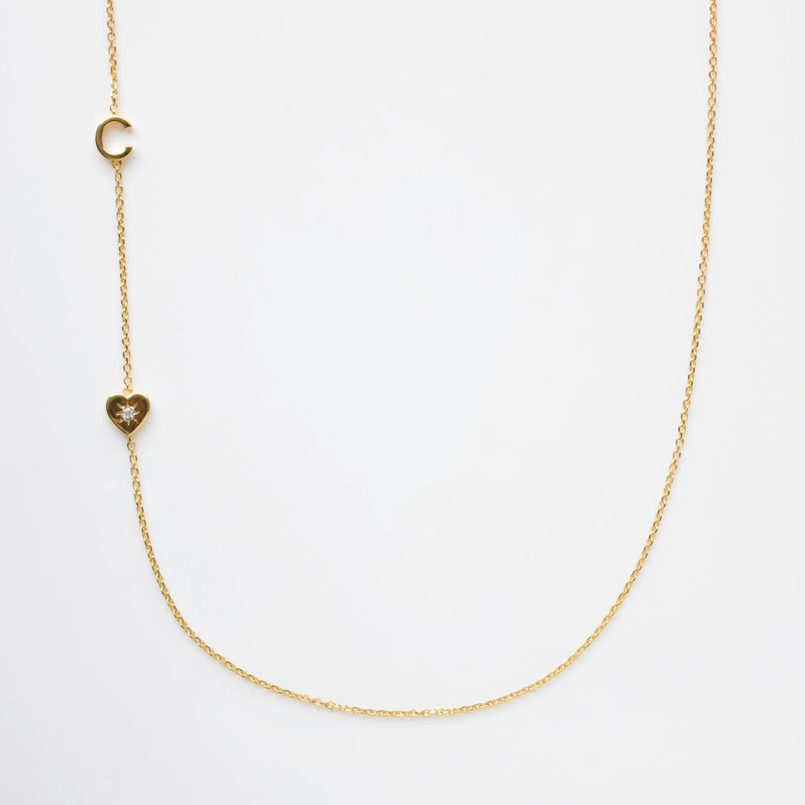 Image of Louise Thompson Lucky Diamond Initial Necklace
