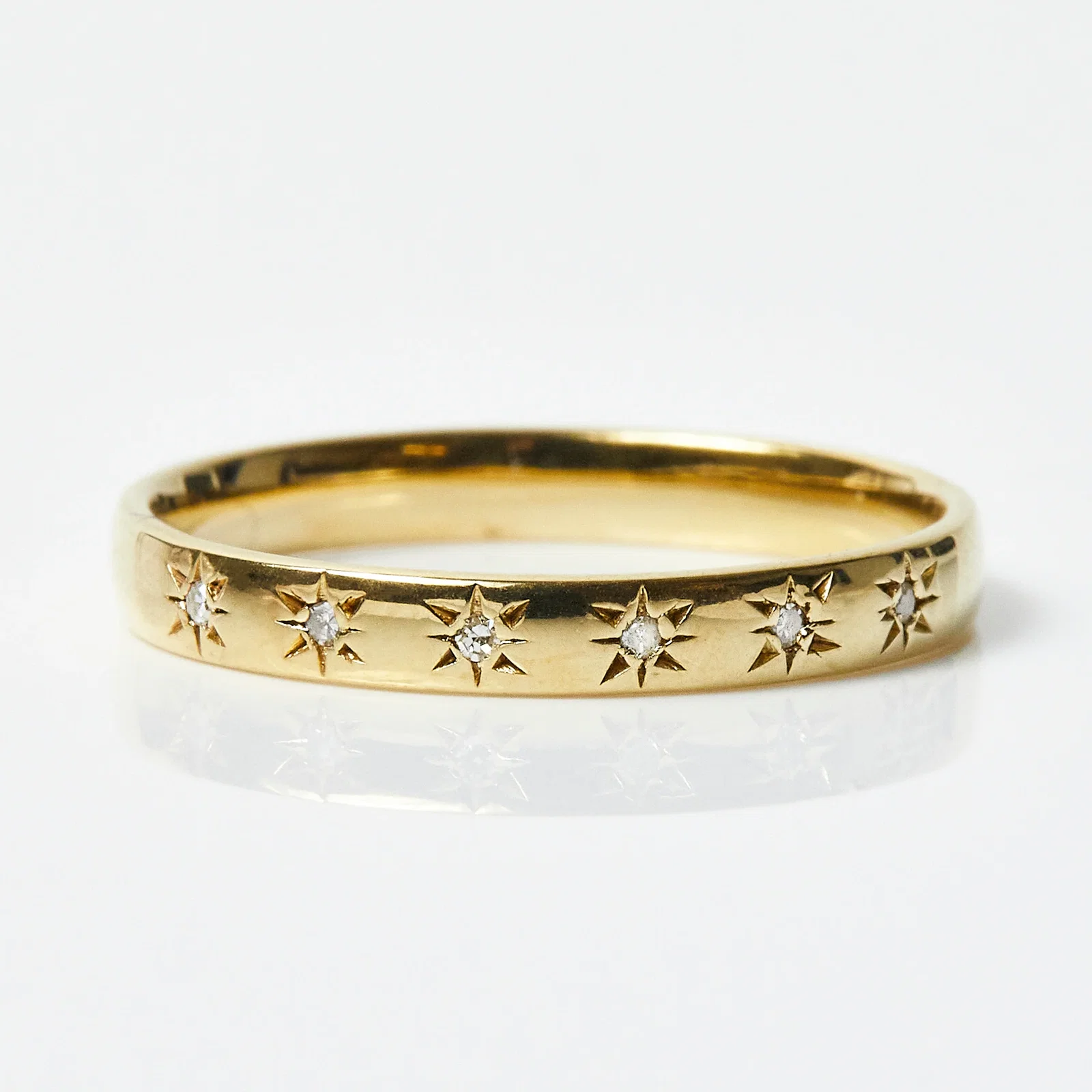 Image of Simple Star Set Diamond Band