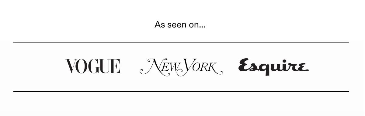 As Seen on Vogue New York Esquire