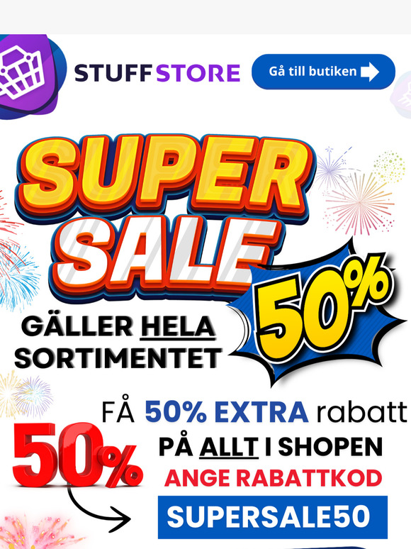 Få extra 50% rabatt med den här rabattkoden! 🎉