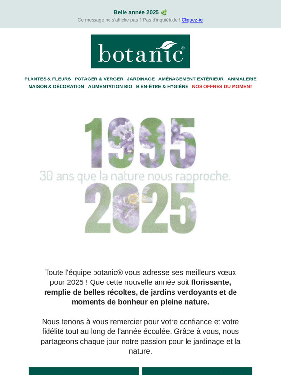 Bonne année 2025 ! Ensemble, faisons fleurir vos projets 🌿