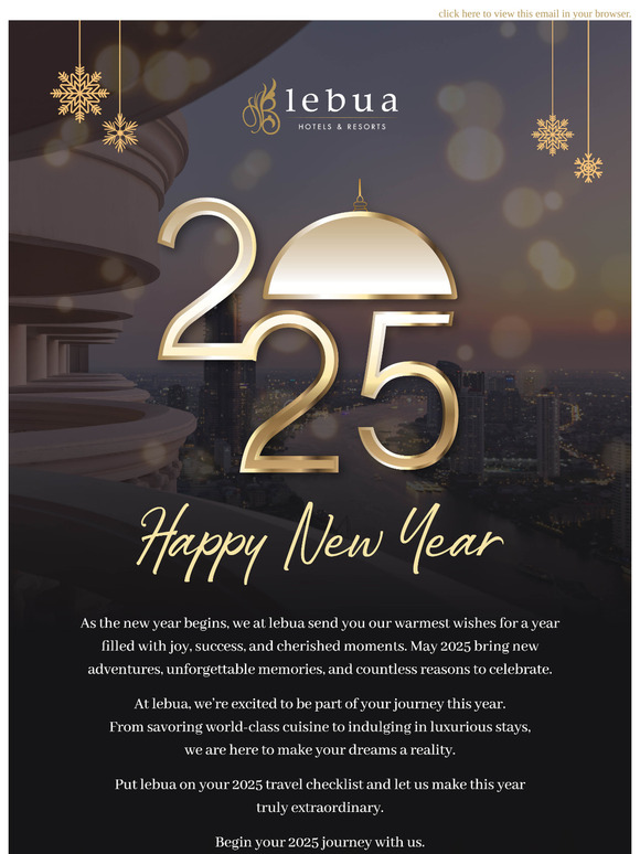 Happy New Year from lebua! Let’s Make 2025 Extraordinary