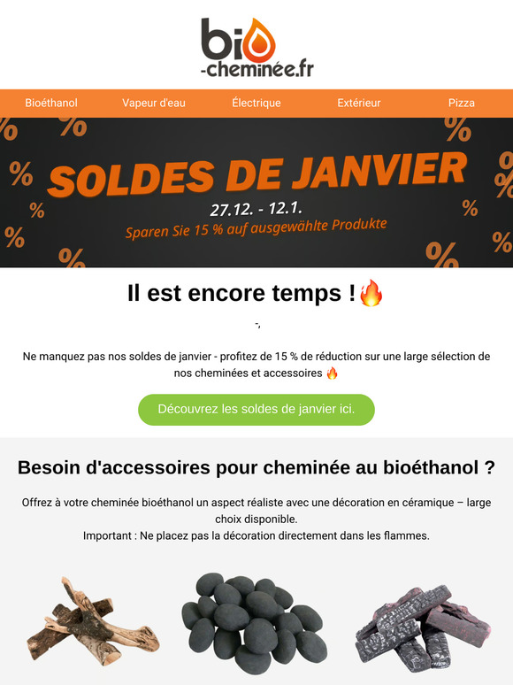 Nos soldes de janvier continuent - profitez de 15 % de réduction sur une sélection de produits 🔥