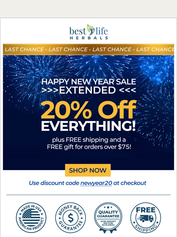 Last Chance - Save 20% and Free Gift today!