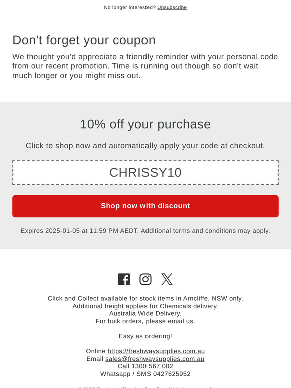 Expiring soon: Don't forget to use your coupon