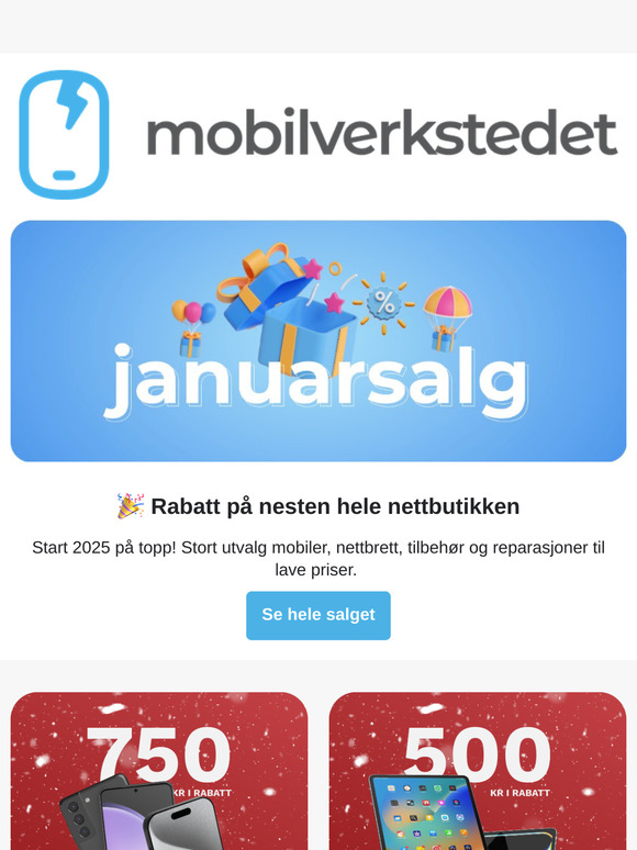 🎉 Årets januarsalg - mye å spare!