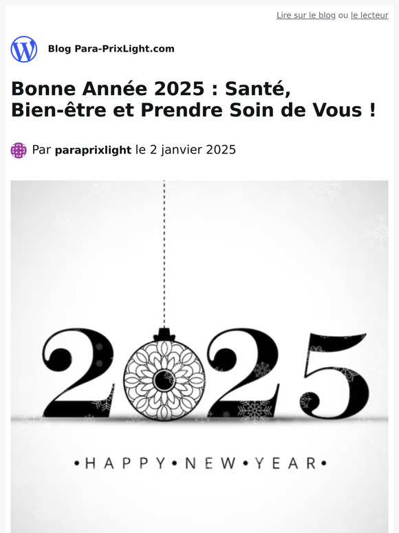 Bonne Année 2025 : Santé, Bien-être et Prendre Soin de Vous !