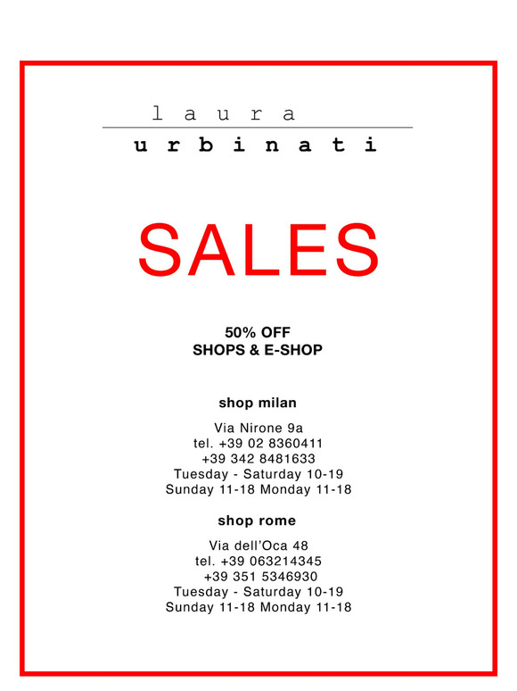 LAURA URBINATI - SALES Milan Rome E-shop