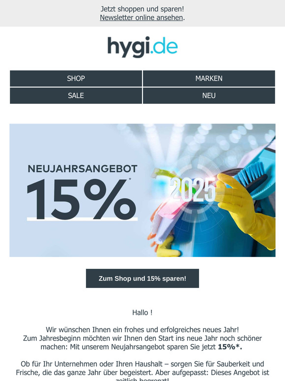 Frohes neues Jahr! Jetzt 15% Rabatt mit unserem Neujahrsangebot 🎉