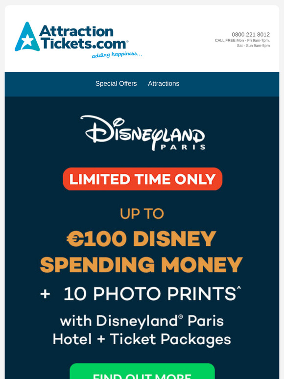 🤩 Up to €100 Disney spending money