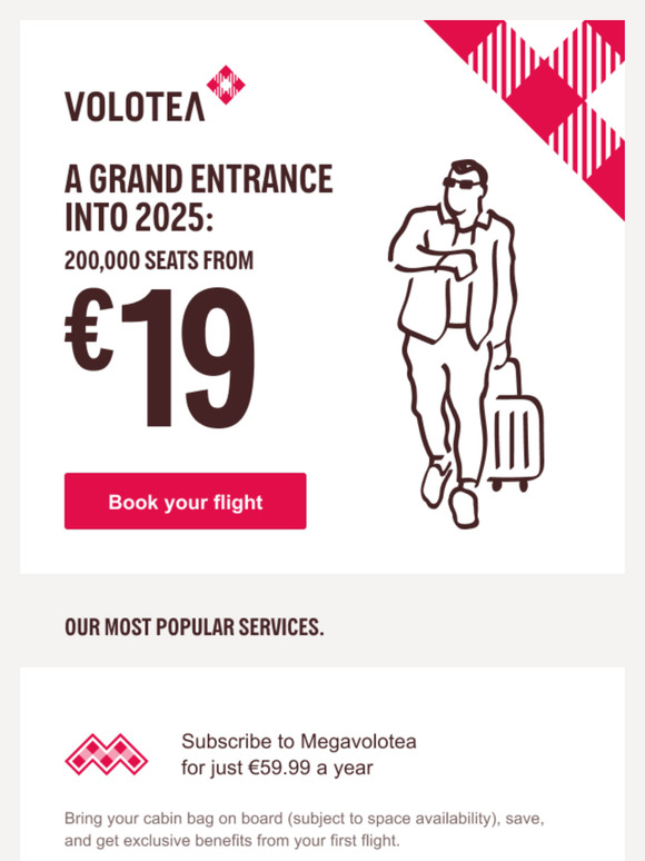 Fly from €19 ✈️: New year, new flights.