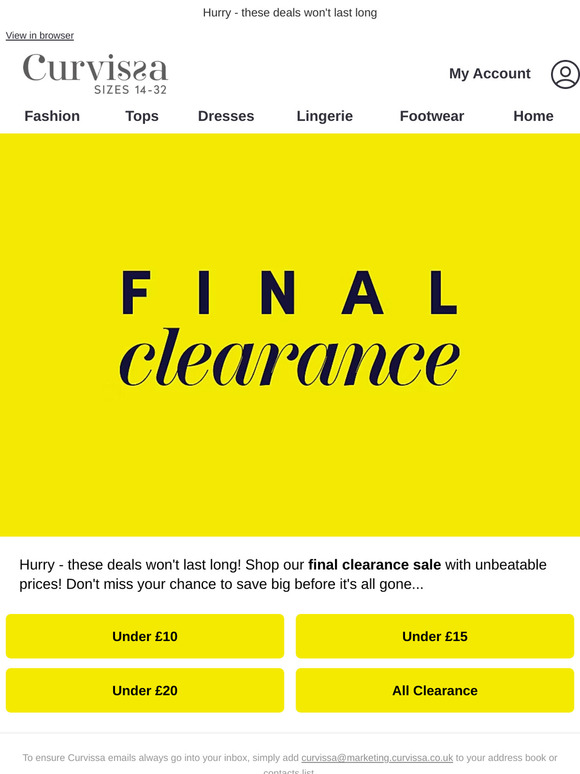 Final Clearance Starts Now!