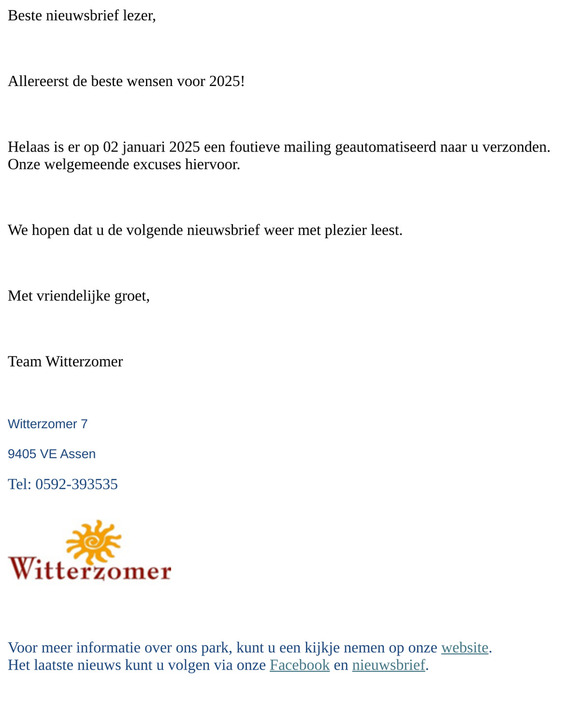 Nieuwsbrief 2 januari 2025