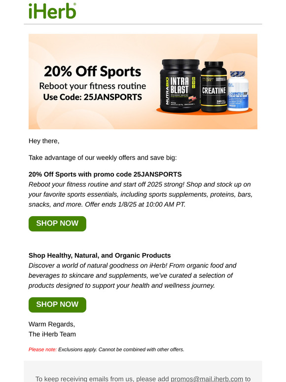 💪 20% Off Sports Essentials—Reboot Your Fitness Routine